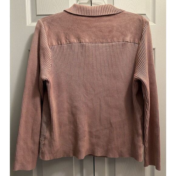 Nygard Collection Pink Suede Knit Jacket Size Medium - Picture 2 of 3